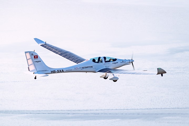 Photo de l'avion Solarstratos qui possède des pièces réalisées par Steiger Textil.